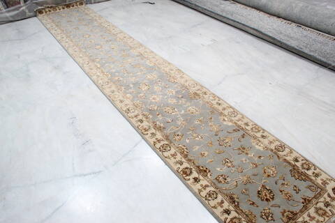 Jaipur Blue Runner Hand Knotted 26 X 144 Area Rug 905-146034 Image 4