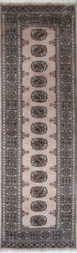 Pakistani Bokhara Beige Runner 6 to 9 ft Wool Carpet 146037