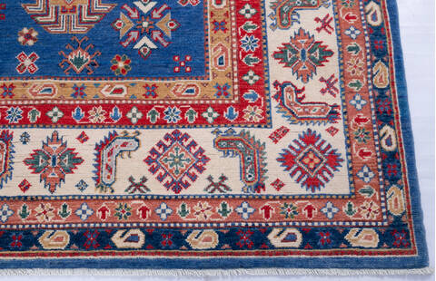 Kazak Blue Hand Knotted 81 X 100 Area Rug 700-146039 Image 4