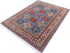 Kazak Blue Hand Knotted 50 X 68  Area Rug 700-146048 Thumb 2