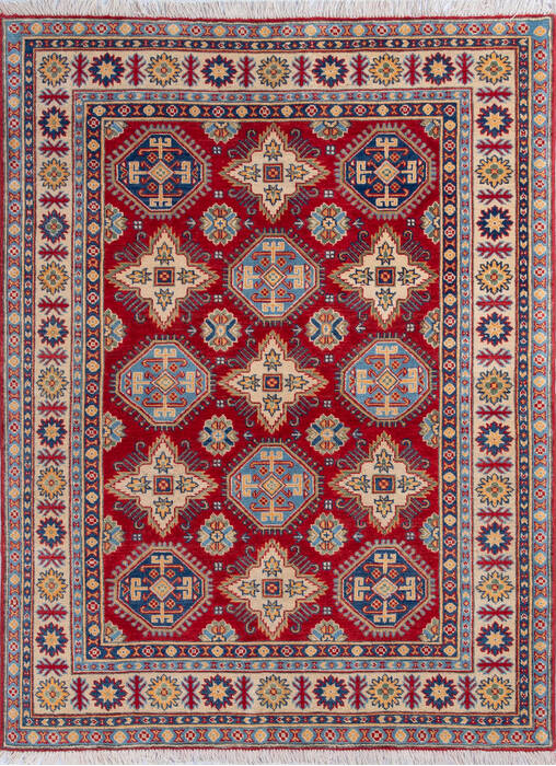 Kazak Red Hand Knotted 52 X 69 Area Rug 700-146049 Image 0