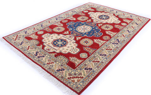 Kazak Red Hand Knotted 57 X 80 Area Rug 700-146050 Image 2