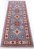 Kazak Blue Runner Hand Knotted 27 X 68  Area Rug 700-146051 Thumb 1