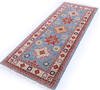 Kazak Blue Runner Hand Knotted 27 X 68  Area Rug 700-146051 Thumb 2