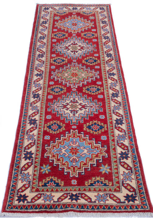 Kazak Red Runner Hand Knotted 26 X 82 Area Rug 700-146052 Image 1