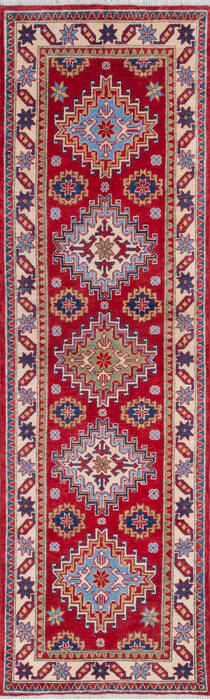 Kazak Red Runner Hand Knotted 26 X 82 Area Rug 700-146052 Image 0