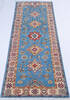 Kazak Blue Runner Hand Knotted 27 X 80  Area Rug 700-146054 Thumb 1