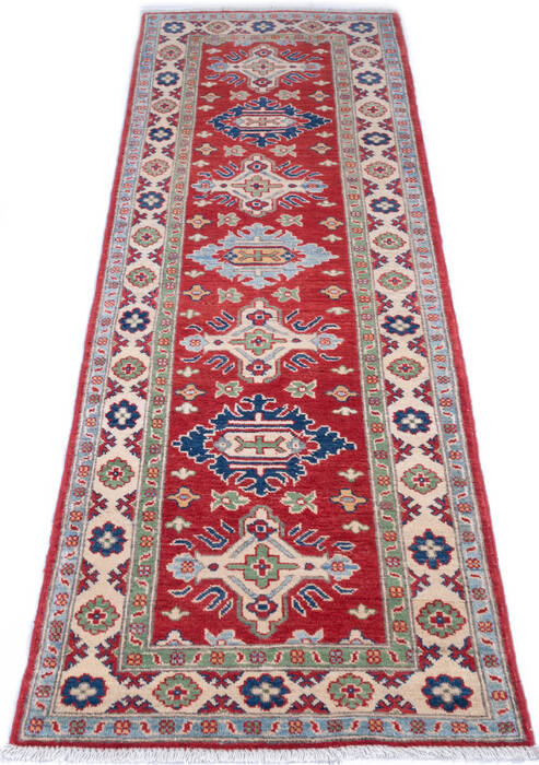 Kazak Red Runner Hand Knotted 26 X 82 Area Rug 700-146055 Image 1