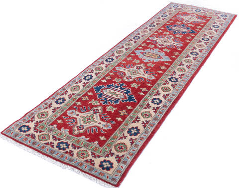 Kazak Red Runner Hand Knotted 26 X 82 Area Rug 700-146055 Image 2