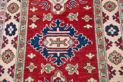 Kazak Red Runner Hand Knotted 26 X 82 Area Rug 700-146055 Image 3