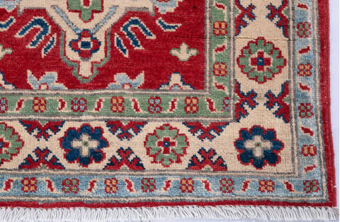 Kazak Red Runner Hand Knotted 26 X 82 Area Rug 700-146055 Image 4