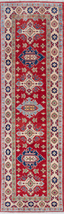 Kazak Red Runner Hand Knotted 26 X 82 Area Rug 700-146055 Image 0