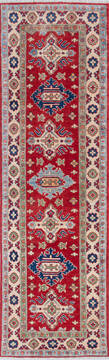 Afghan Kazak Red Runner 6 to 9 ft Wool Carpet 146055