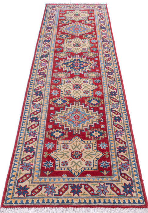 Kazak Red Runner Hand Knotted 28 X 95 Area Rug 700-146056 Image 1