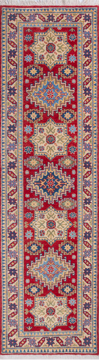 Kazak Red Runner Hand Knotted 28 X 95 Area Rug 700-146056 Image 0