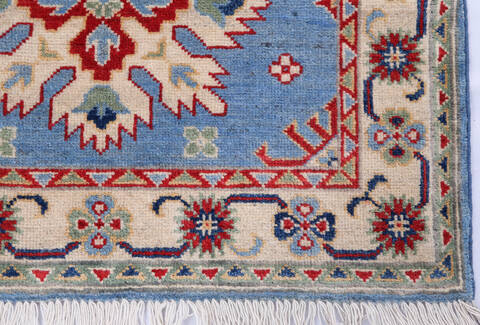Kazak Blue Runner Hand Knotted 29 X 97 Area Rug 700-146057 Image 4