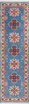 Afghan Kazak Blue Runner 10 to 12 ft Wool Carpet 146057
