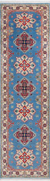 Kazak Blue Runner Hand Knotted 2'9" X 9'7"  Area Rug 700-146057