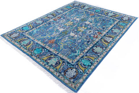 Chobi Blue Hand Knotted 710 X 97 Area Rug 700-146058 Image 2