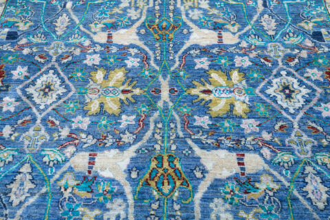 Chobi Blue Hand Knotted 710 X 97 Area Rug 700-146058 Image 3