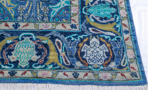Chobi Blue Hand Knotted 710 X 97 Area Rug 700-146058 Image 4
