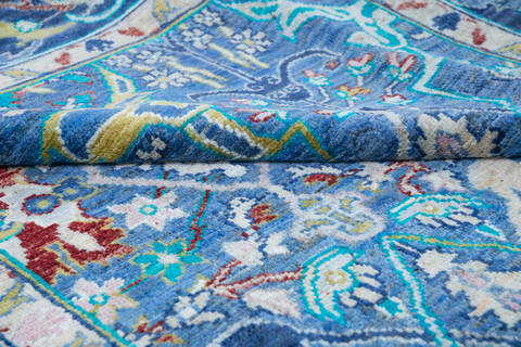 Chobi Blue Hand Knotted 710 X 97 Area Rug 700-146058 Image 5