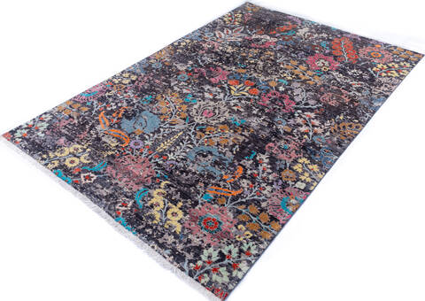 Modern Black Hand Knotted 511 X 811 Area Rug 700-146059 Image 2
