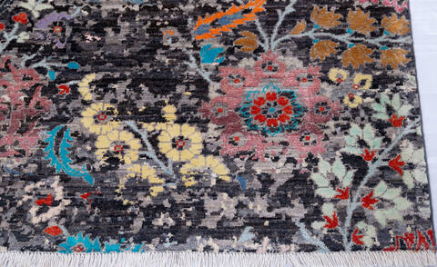 Modern Black Hand Knotted 511 X 811 Area Rug 700-146059 Image 4