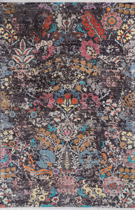 Modern Black Hand Knotted 511 X 811 Area Rug 700-146059 Image 0