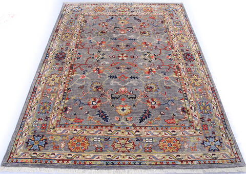 Chobi Grey Hand Knotted 50 X 68 Area Rug 700-146061 Image 1
