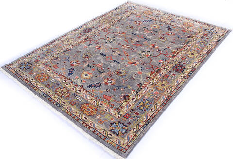 Chobi Grey Hand Knotted 50 X 68 Area Rug 700-146061 Image 2