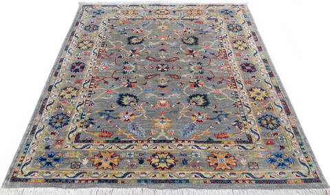 Chobi Grey Hand Knotted 50 X 66 Area Rug 700-146065 Image 1