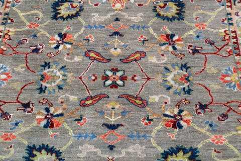 Chobi Grey Hand Knotted 50 X 66 Area Rug 700-146065 Image 3