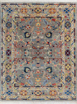 Chobi Grey Hand Knotted 5'0" X 6'6"  Area Rug 700-146065
