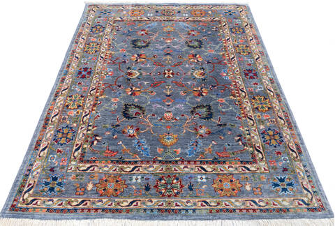 Chobi Blue Hand Knotted 50 X 68 Area Rug 700-146066 Image 1