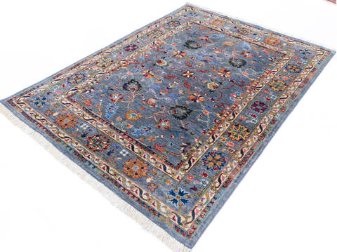 Chobi Blue Hand Knotted 50 X 68 Area Rug 700-146066 Image 2