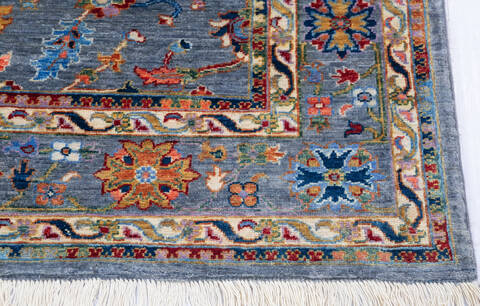 Chobi Blue Hand Knotted 50 X 68 Area Rug 700-146066 Image 4