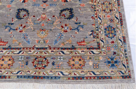 Chobi Grey Hand Knotted 51 X 68 Area Rug 700-146068 Image 3