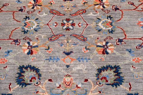 Chobi Grey Hand Knotted 51 X 68 Area Rug 700-146068 Image 4