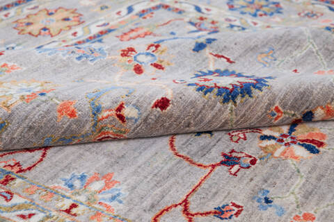 Chobi Grey Hand Knotted 51 X 68 Area Rug 700-146068 Image 5