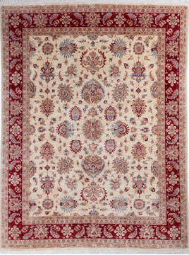 Chobi Beige Hand Knotted 7'10" X 10'4"  Area Rug 700-146071