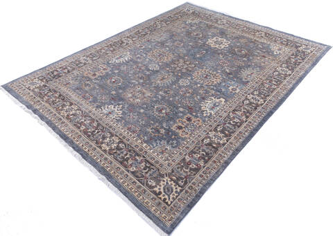 Chobi Grey Hand Knotted 79 X 102 Area Rug 700-146073 Image 2