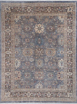 Afghan Chobi Grey Rectangle 8x10 ft Wool Carpet 146073