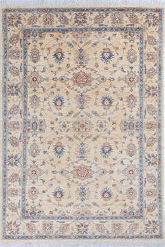 Afghan Chobi White Rectangle 5x8 ft Wool Carpet 146074