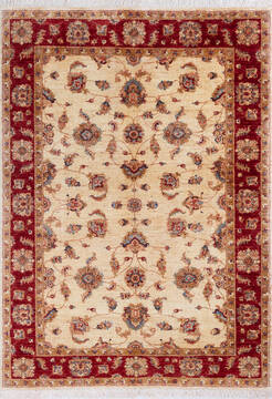 Chobi Beige Hand Knotted 5'7" X 7'9"  Area Rug 700-146076