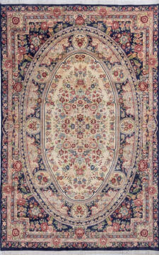 Pakistani Pak-Persian Black Rectangle 6x9 ft Wool Carpet 146084
