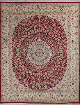 Pak-Persian Red Hand Knotted 7'11" X 10'0"  Area Rug 700-146086