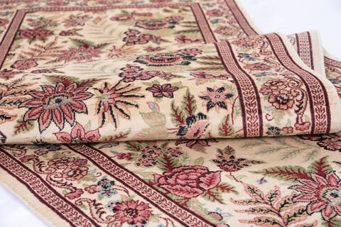 Pak-Persian Beige Runner Hand Knotted 26 X 125 Area Rug 700-146087 Image 5