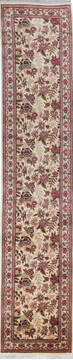 Pak-Persian Beige Runner Hand Knotted 2'6" X 12'5"  Area Rug 700-146087