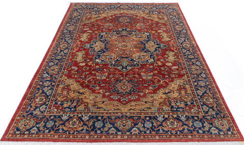 Chobi Red Hand Knotted 71 X 100 Area Rug 700-146088 Image 1